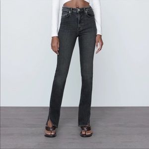 Zara High Rise - Split Hem Skinny Slim Jeans